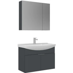 Orka Purus 80 Cm Antrasit Banyo Dolabı Takımı - 5008343