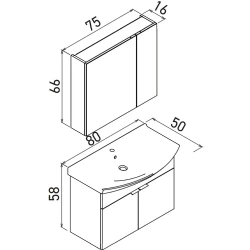 Orka Purus 80 Cm Budva Banyo Dolabı Takımı - 5008342