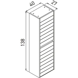 Orka Serra 40 Cm Beyaz-Navaro Boy Dolabı