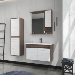 Orka Serra 85 Cm Beyaz-Navaro Banyo Dolabı Takımı