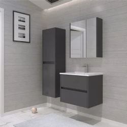 Orka Side 65 Cm Çekmeceli Antrasit Banyo Dolabı Takımı Hemen Al