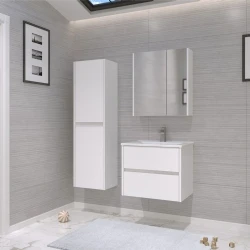 Orka Side 65 Cm Çekmeceli Beyaz Banyo Dolabı Takımı