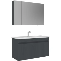 Orka Tivoli 100 Cm Mat Antrasit Banyo Dolabı Takımı Hemen Al