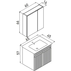 Orka Tivoli 65 Cm Mat Kaşmir Banyo Dolabı Takımı Hemen Al