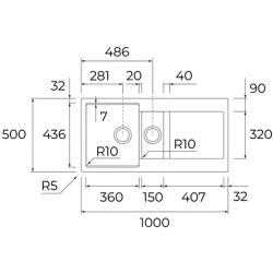 Teka Clivo 60 B-TQ Plus Siyah Granit Eviye
