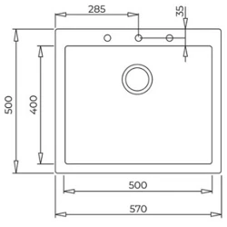 Teka ForSquare 50.40 TG Tek Hazneli Siyah Tegranite Eviye 115230005