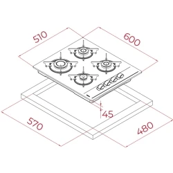 Teka GBE 64002 KB Gri Cam Ankastre Ocak Hemen Al