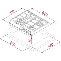 Teka GZC 64320 XB ExactFlame Teknolojili 60 Cm Beyaz Cam Gazlı Ocak Hemen Al