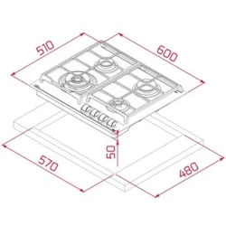 Teka GZC 64320 XBC ExactFlame Teknolojili 60 cm Cam Gazlı Ocak
