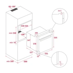 Teka HLB 8400 FBK Siyah Cam Multifonksiyonel Ankastre Fırın