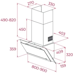 Teka Infinity G1 DVI 98-G1 EOS BM Siyah Duvar Tipi Davlumbaz