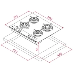 Teka Infinity G1 GBC 64-G1 GBC BM Siyah Cam Ankastre Ocak