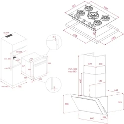 Teka Infinity G1 Mat Siyah Ankastre Set (Ocak+Fırın+Davlumbaz)