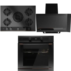 Teka Infinity G1 Mat Siyah Ankastre Set (Ocak+Fırın+Davlumbaz)