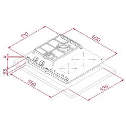 Teka JZC 64322 ABC BK (E4) 60 cm Siyah Camlı İndüksiyonlu + Gazlı Hibrit Ocak Hemen Al