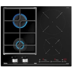 Teka JZC 64322 ABC BK (E4) 60 cm Siyah Camlı İndüksiyonlu + Gazlı Hibrit Ocak Hemen Al