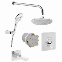 VitrA AquaControl Square Ankastre Termostatik Duş Seti Krom A49294 Hemen Al