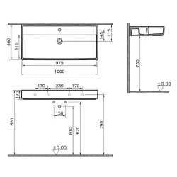 Vitra ArchiPlan 100x46 Cm Lavabo 7417B003-0001