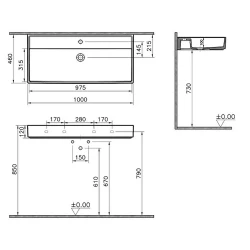 Vitra ArchiPlan 100x46 Cm Mat Taş Gri Lavabo 7417B076-0041 Hemen Al