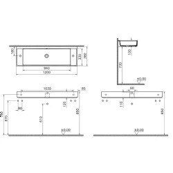 Vitra ArchiPlan 120x38 Cm Lavabo 7410B003-1452