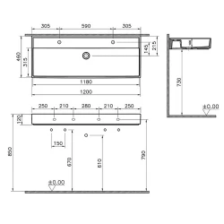 Vitra ArchiPlan 120x46 Cm Mat Terra Rosa Lavabo 7418B077-0001