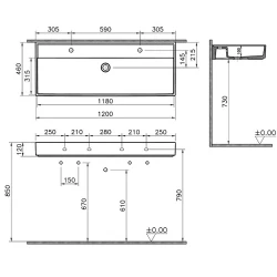 Vitra ArchiPlan 120x46 Cm Mat Terra Rosa Lavabo 7418B077-0041 Hemen Al