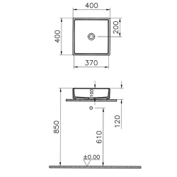 Vitra ArchiPlan 40x40 Cm Kare Mat Taş Gri Çanak Lavabo 7440B076-0016 Hemen Al