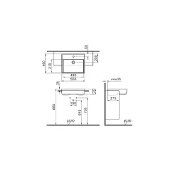 Vitra ArchiPlan 55x46 Cm Mat Taş Gri Yarım Tezgah Lavabo 7412B076-0001 Hemen Al