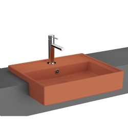 Vitra ArchiPlan 55x46 Cm Mat Terra Rosa Yarım Tezgah Lavabo 7412B077-0001