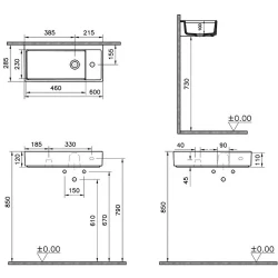 Vitra ArchiPlan 60x28 Cm Mat Terra Rosa Lavabo 7406B077-0029