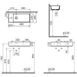 Vitra ArchiPlan 60x28 Cm Mat Terra Rosa Lavabo 7408B077-0028