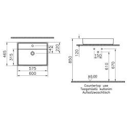 Vitra ArchiPlan 60x46 Cm Mat Taş Gri Lavabo 7414B076-0661 Hemen Al