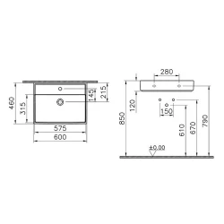 Vitra ArchiPlan 60x46 Cm Mat Terra Rosa Lavabo 7414B077-0041 Hemen Al