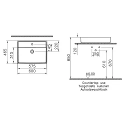 Vitra ArchiPlan 60x46 Cm Mat Terra Rosa Lavabo 7414B077-0631