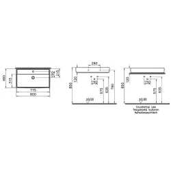 Vitra ArchiPlan 80x46 Cm Mat Taş Gri Lavabo 7415B076-0001