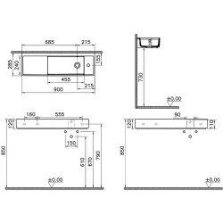 Vitra ArchiPlan 90x28 Cm Lavabo 7407B003-0029