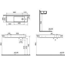 Vitra ArchiPlan 90x28 Cm Lavabo 7407B003-0294