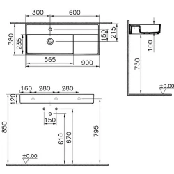 Vitra ArchiPlan 90x38 Cm Mat Terra Rosa Lavabo 7402B077-0001