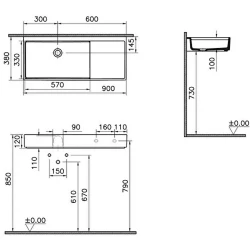 Vitra ArchiPlan 90x38 Cm Mat Terra Rosa Lavabo 7405B077-0016 Hemen Al