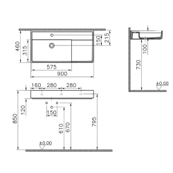 Vitra ArchiPlan 90x46 Cm Lavabo 7416B003-0001