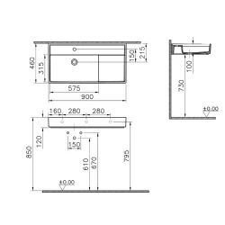 Vitra ArchiPlan 90x46 Cm Mat Terra Rosa Lavabo 7416B077-0001 Hemen Al