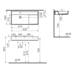 Vitra ArchiPlan 90x46 Cm Mat Terra Rosa Lavabo 7416B077-0041 Hemen Al