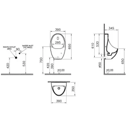 Vitra Arkitekt Rim-Ex Pilli Pisuvar 5999B003-5555 Hemen Al