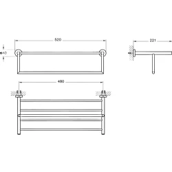Vitra Base 200 Havlu Rafı - A44108