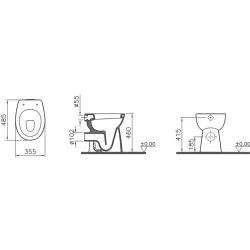 Vitra Conforma Özel İhtiyaç Arkası Açık Sığ Yerden Klozet - 5815L003-0593