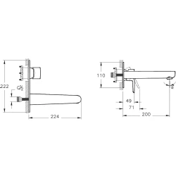 Vitra Flow Soft Ankastre Lavabo Bataryası - A43175