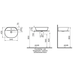 Vitra Geo 55x43 Cm Oval Mat Bej Çanak Lavabo 7428B020-0041 Hemen Al