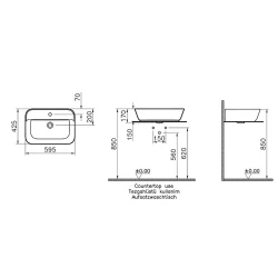 Vitra Geo 60x43 Cm Dikdörtgen Siyah Çanak Lavabo 7426B070-0001