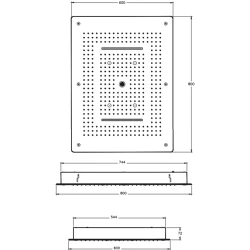 Vitra Hiera LR 80x60 Cm 5 Fonksiyonlu Ankastre Duş Başlığı - A45735