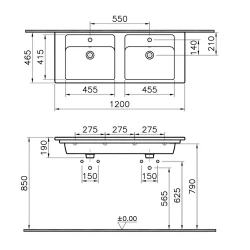 Vitra Integra 120x47 Cm Etajerli Lavabo 7038B003-0001